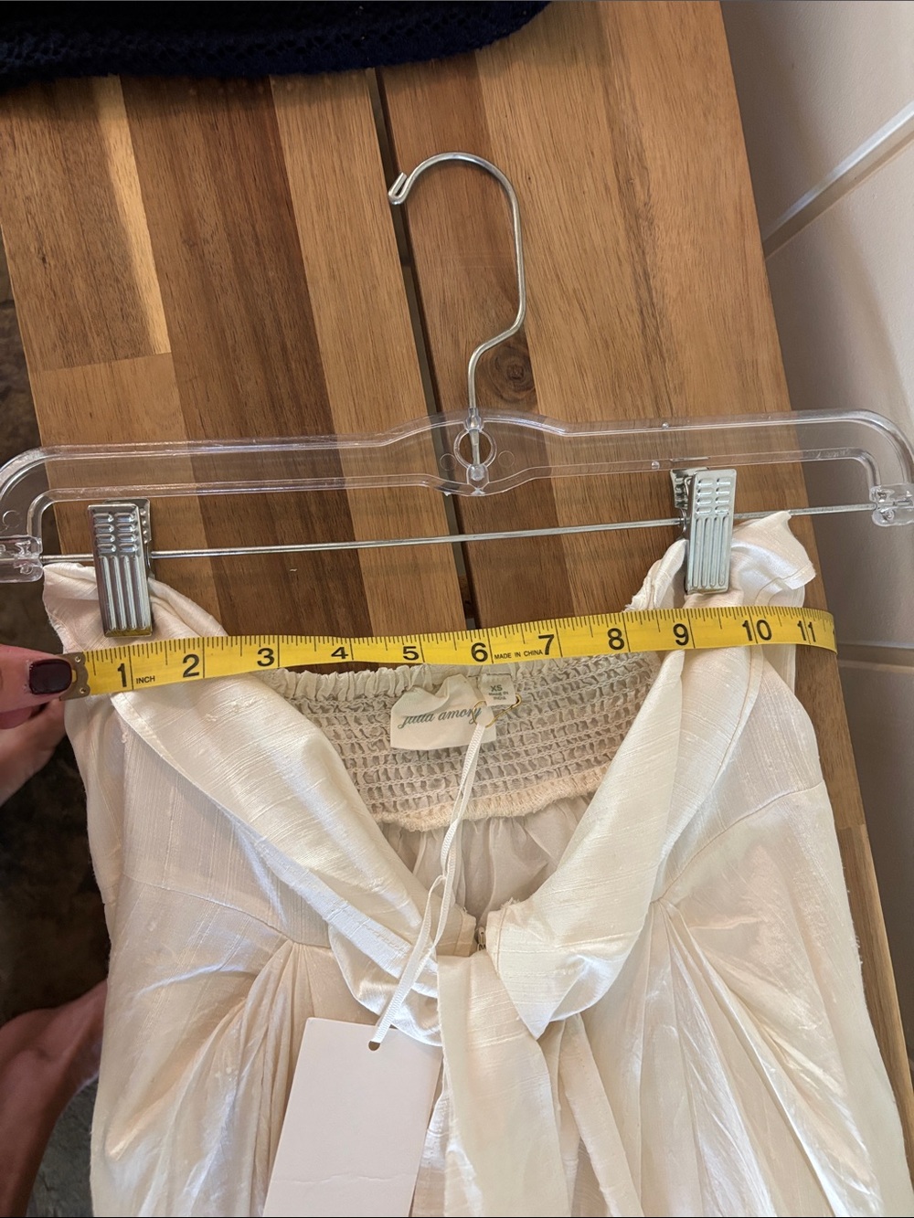 Julia Amory Cartagena Wrap Skirt Ivory Silk - Picture 6 of 7